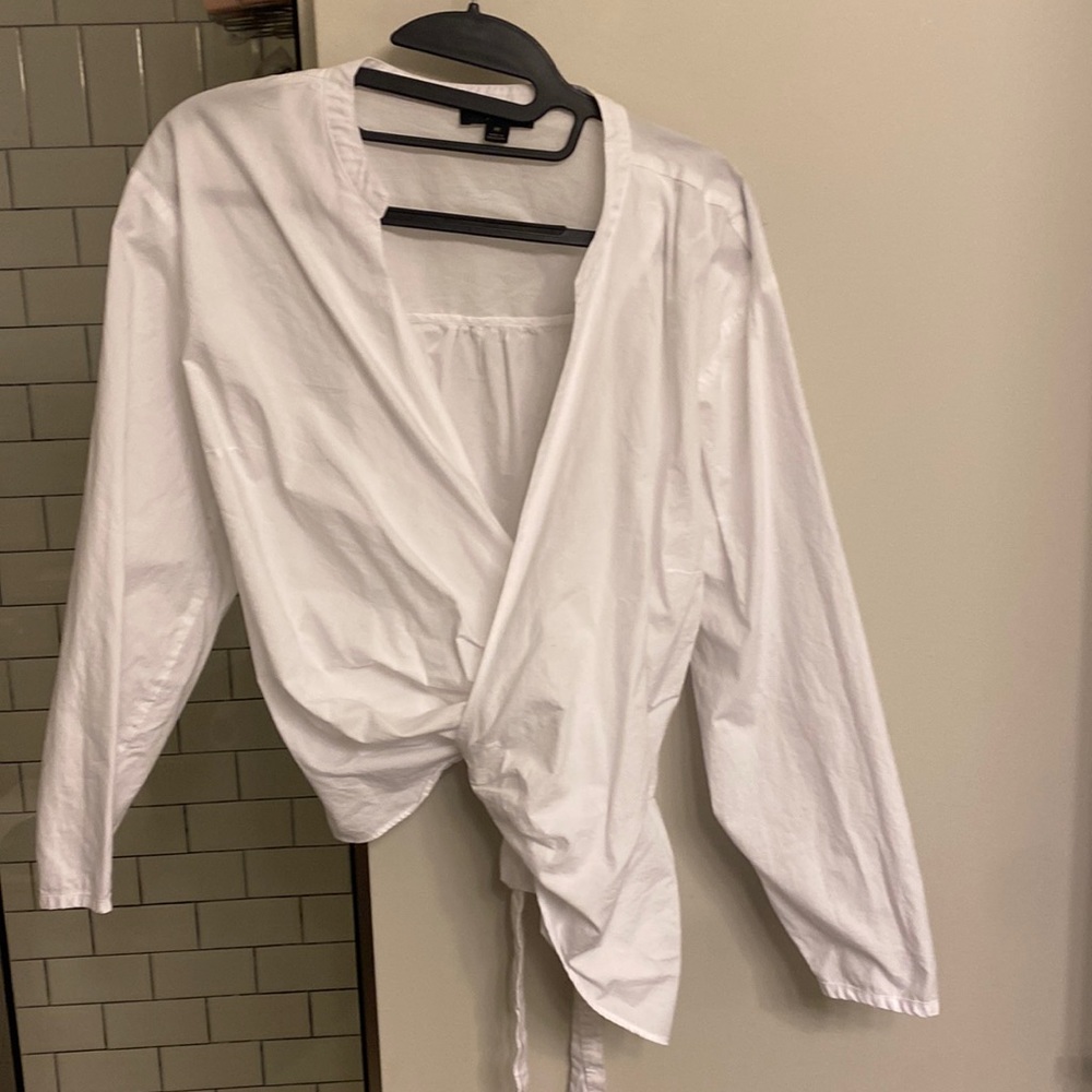 NWOT Jcrew tie wrap white blouse